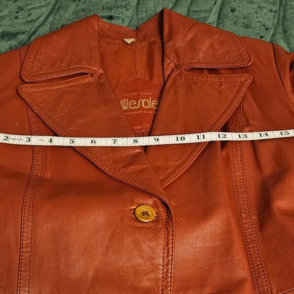 VINTAGE LEATHER TRENCH COAT - Picture 7 of 11